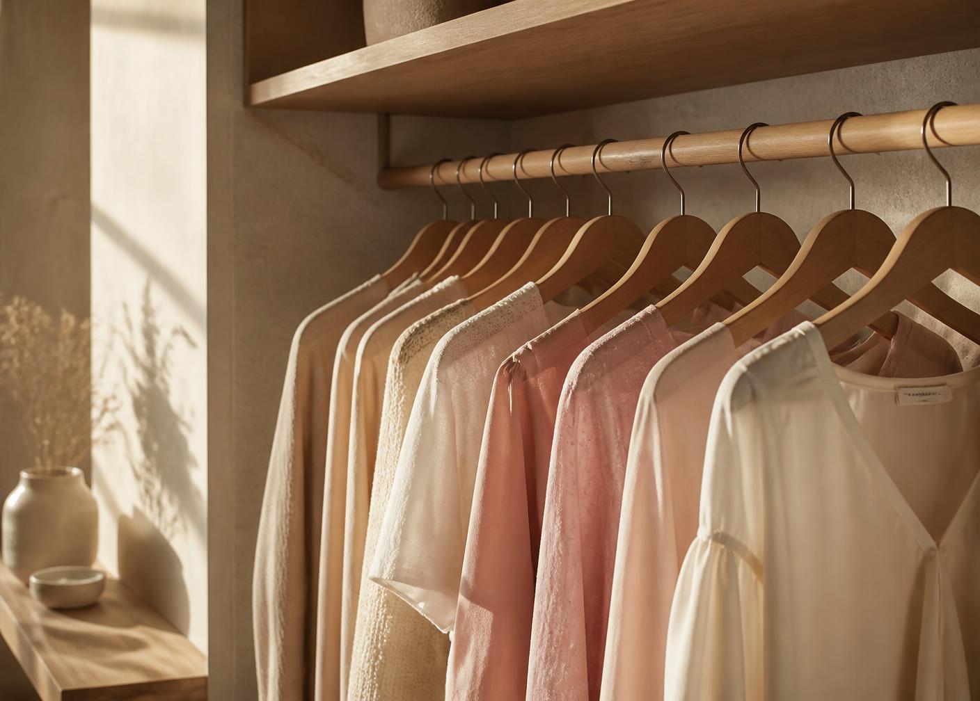 Rail of garments inside the Fashion Statement showroom